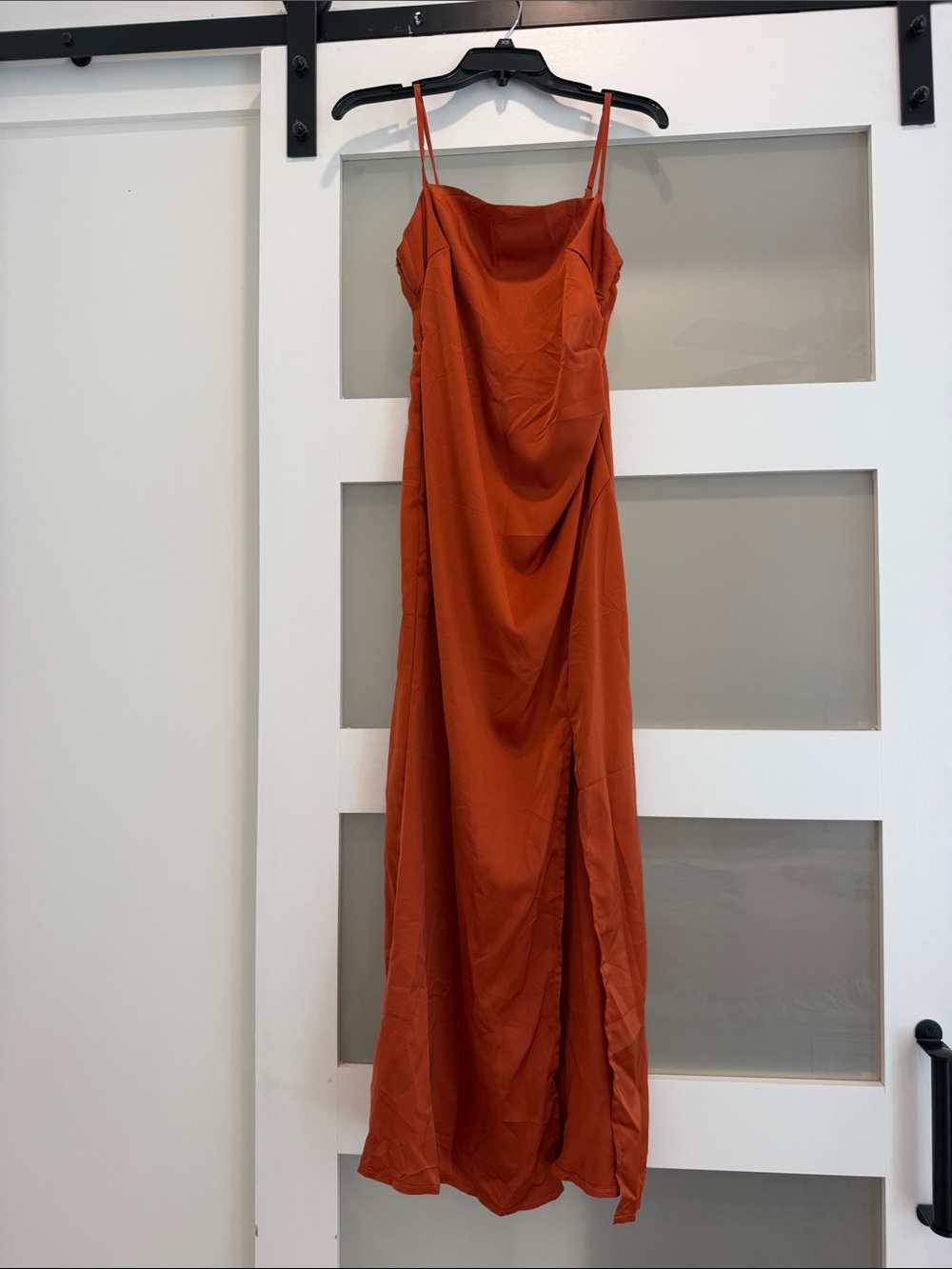 Slip Midi Dress in Rust